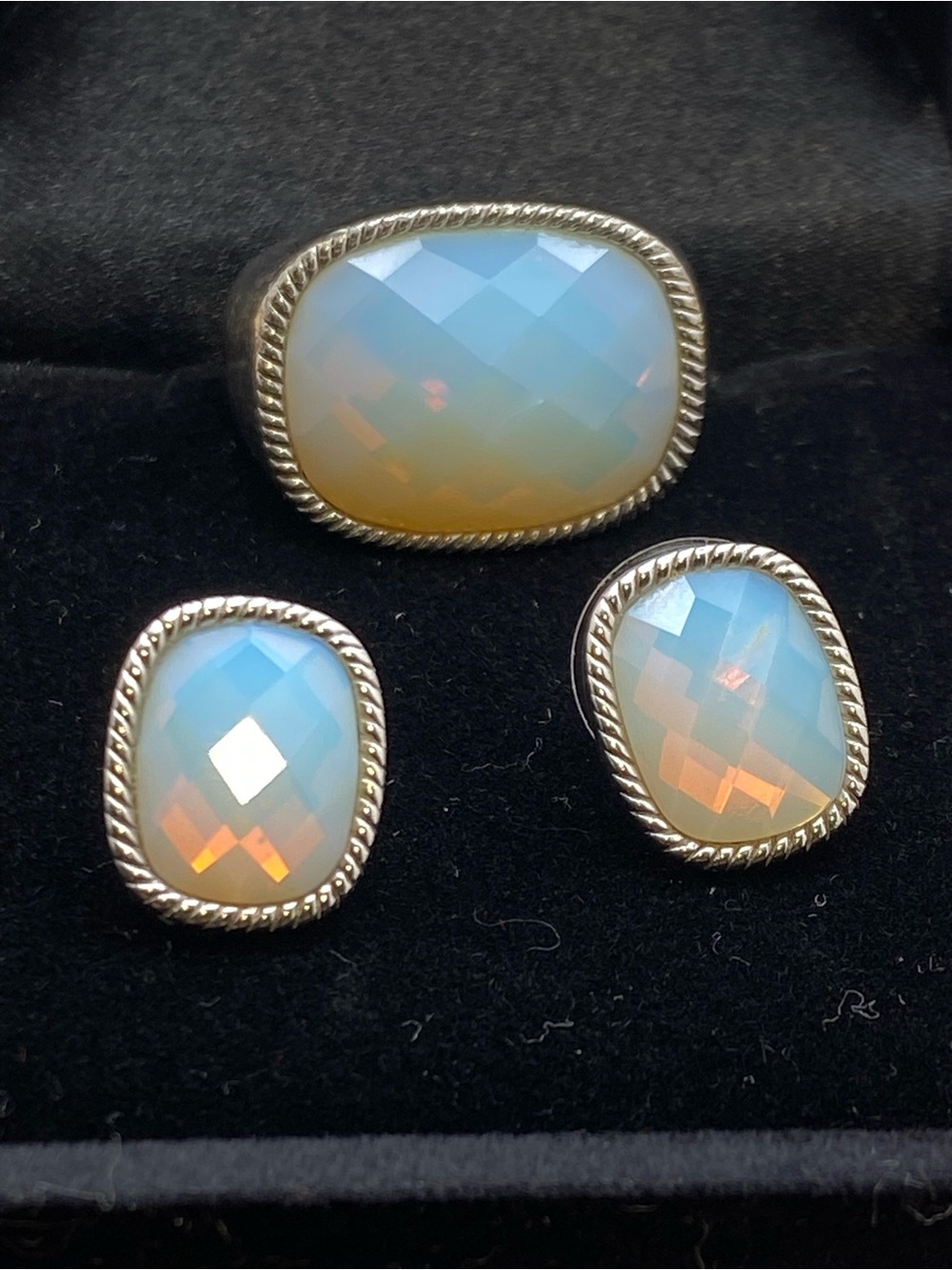 925 Sterling Silver Esprit Opalescent Stone Earrings